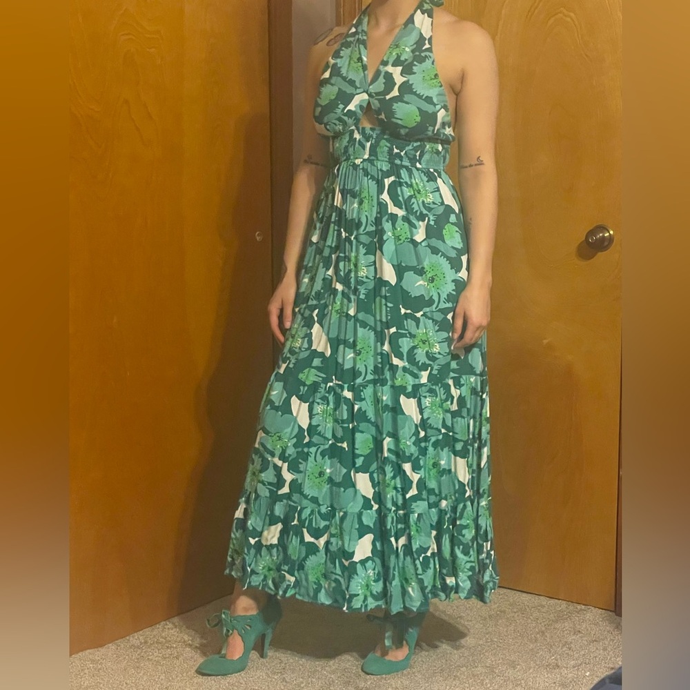 Floral Green Maxi Dress